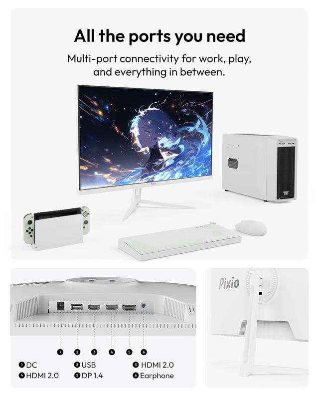 Monitor de jogos Pixio PX279 Wave White 27